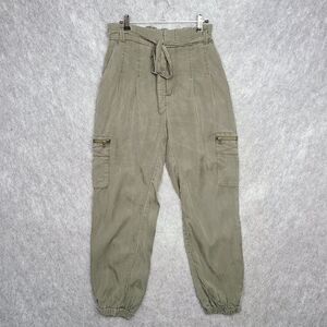 Express Cargo Utility Jogger Womens‎ S/P Olive Green Gorpcore High Rise Lyocell